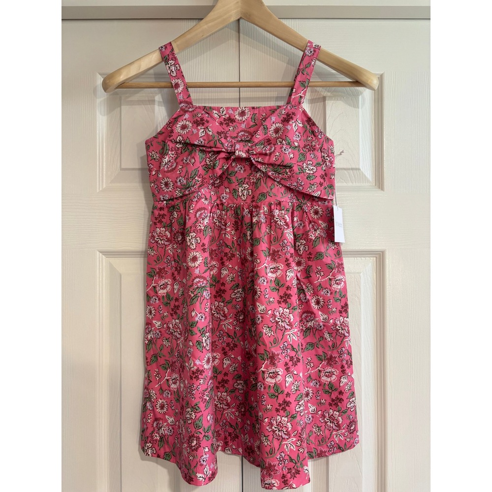 btween Pink Floral Sleeveless Dress Bow Front Girls 7 NWT